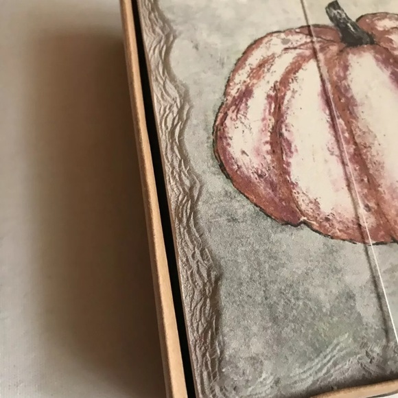 Set 4 French Graffiti Stone Coasters Give Thanks - Picture 3 of 5